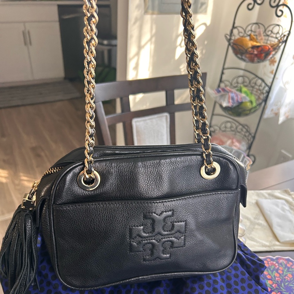 Black Leather Crossbody Bag
